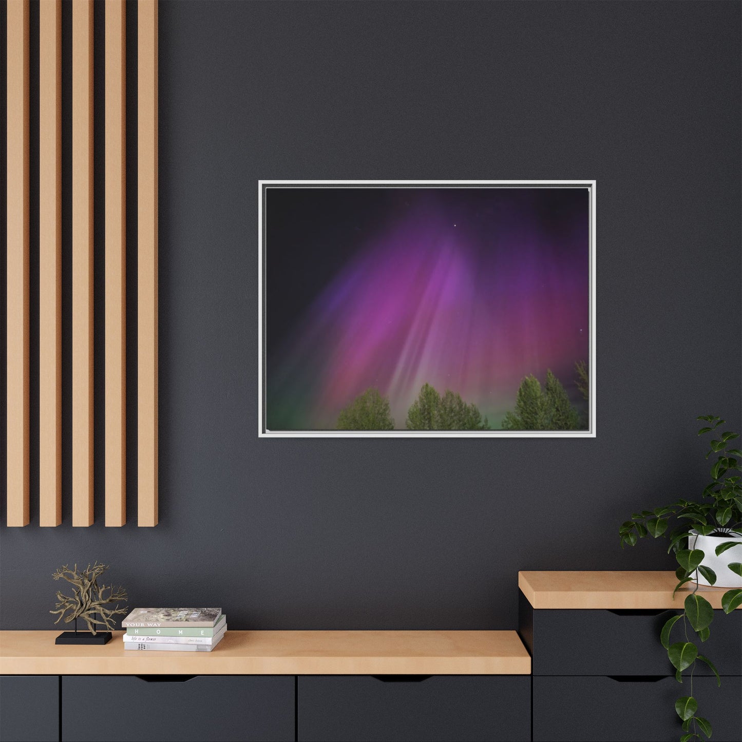 Quesnel BC northern lights Matte Canvas,