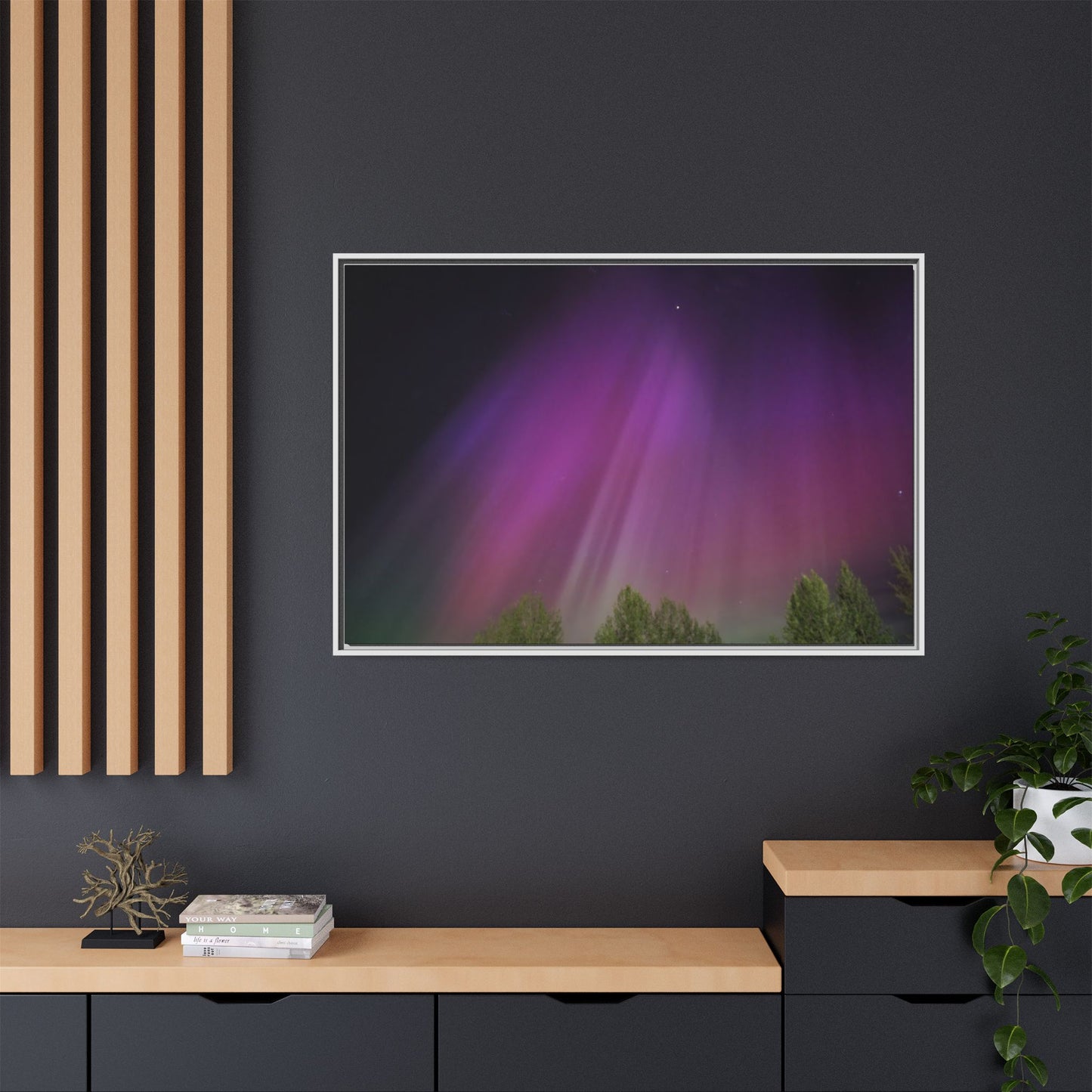 Quesnel BC northern lights Matte Canvas,