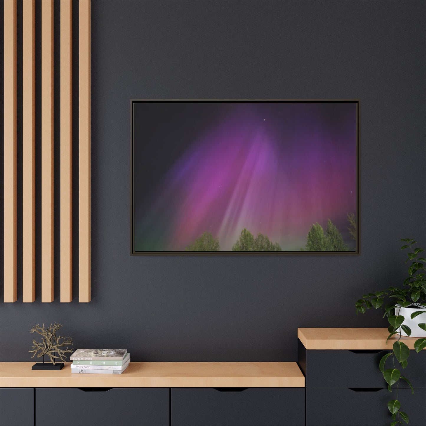 Quesnel BC northern lights Matte Canvas,